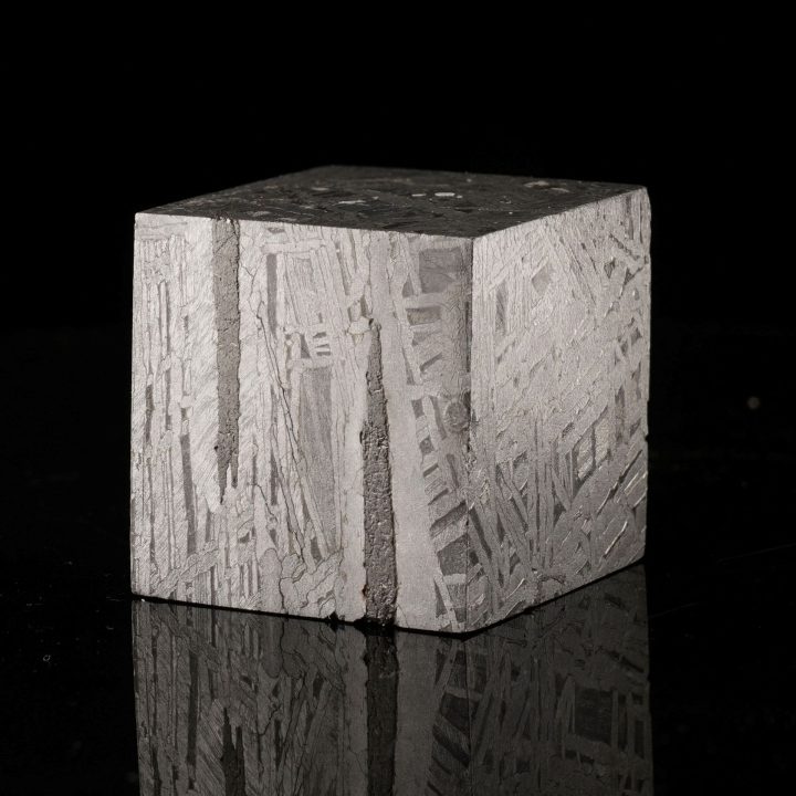 Authentic Muonionalusta Meteorite Cube – 339g Iron Nickel Space Specimen