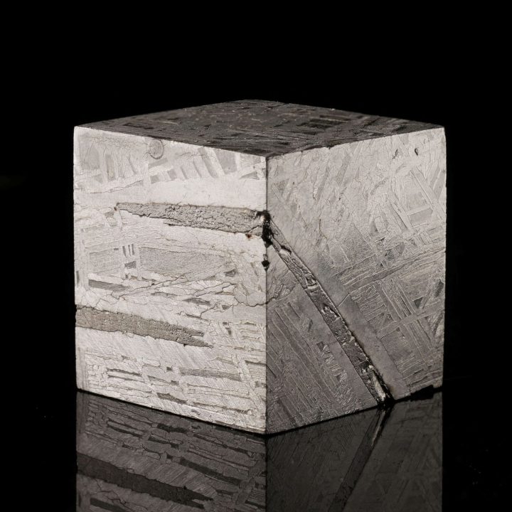 Authentic Muonionalusta Meteorite Cube – 339g Iron Nickel Space Specimen