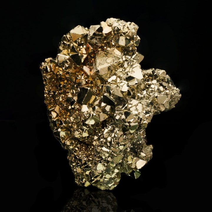 Large Collector‑Grade Pyramidic Pyrite Cluster from Peru