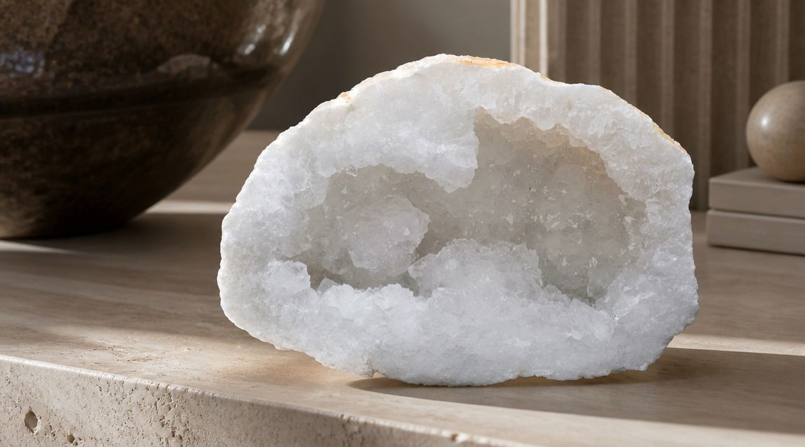 Authentic Moroccan Quartz Geode - Natural Crystal Decor