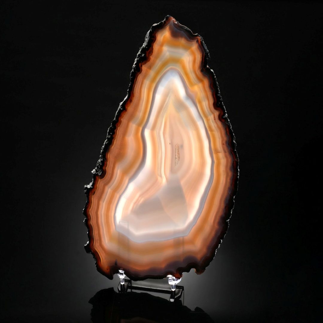 Beautiful Hand Polished Natural Agate Slice from Brazil