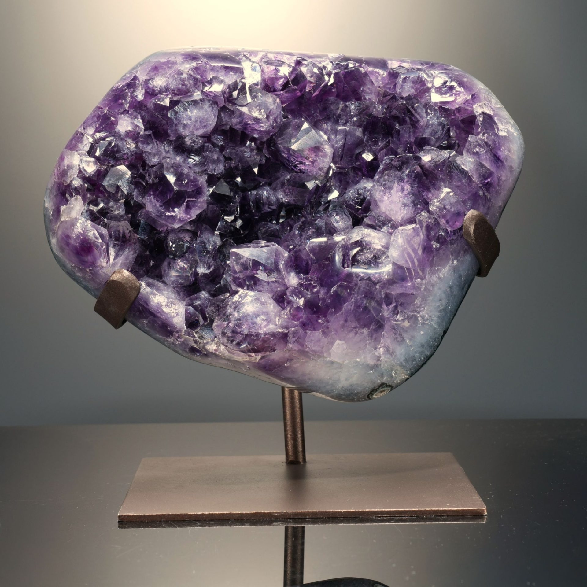 Large Amethyst Geode from Uruguay on Custom Stand