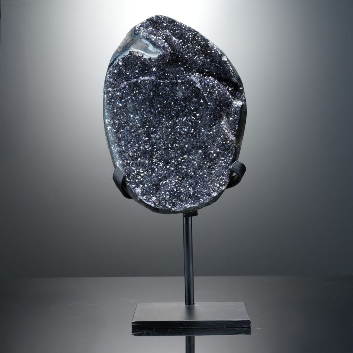 Genuine Black Amethyst on Custom Stand from Uruguay