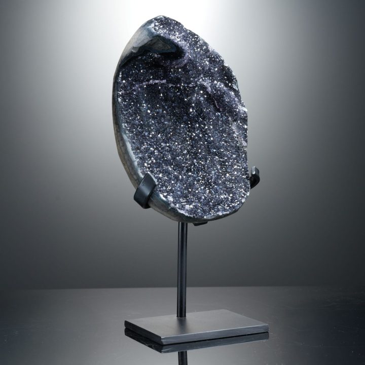 Genuine Black Amethyst on Custom Stand from Uruguay