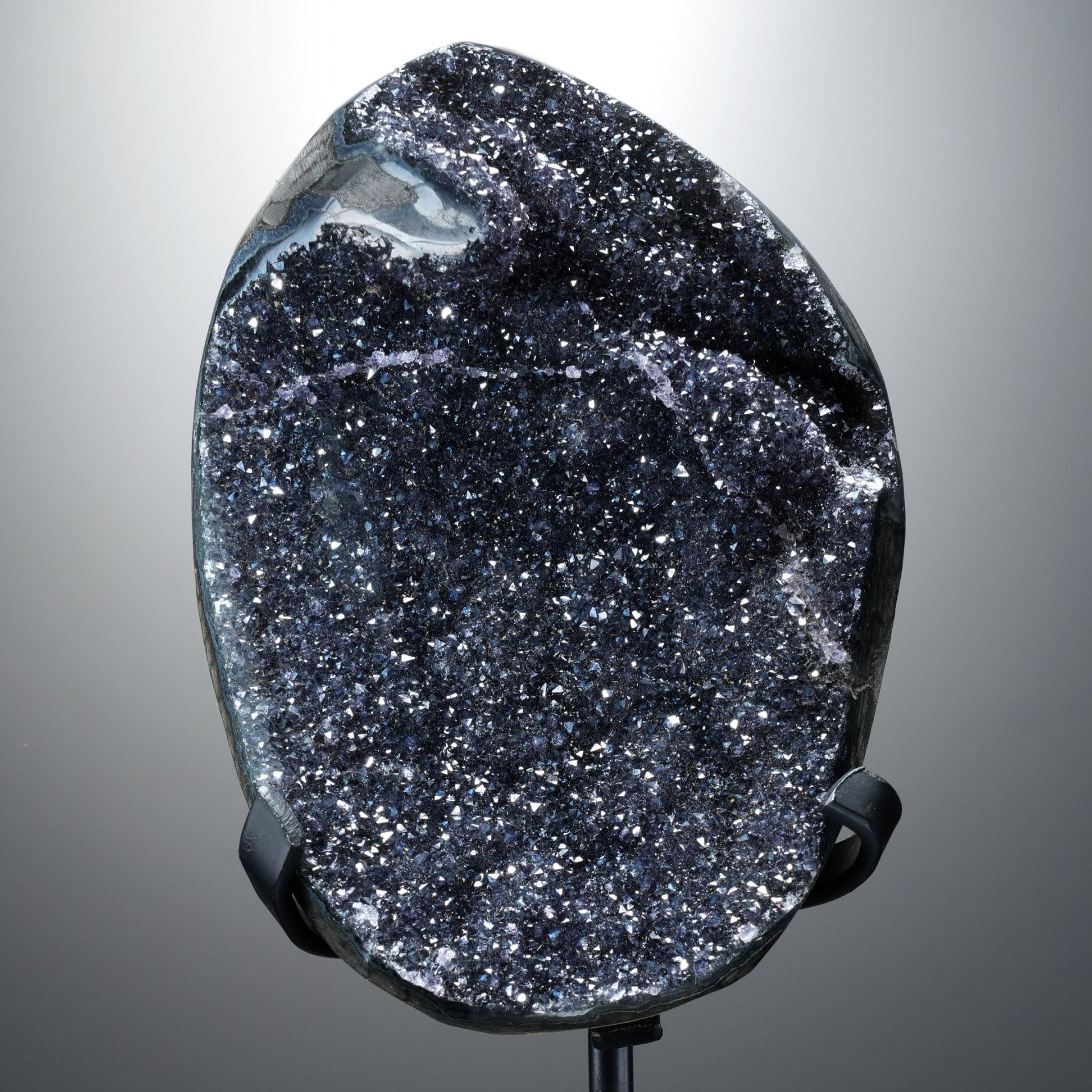 Genuine Black Amethyst on Custom Stand from Uruguay