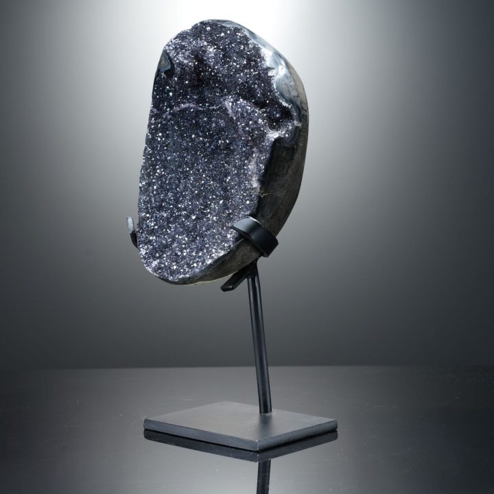 Genuine Black Amethyst on Custom Stand from Uruguay