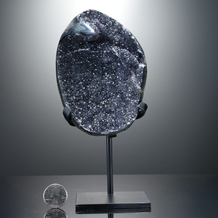 Genuine Black Amethyst on Custom Stand from Uruguay