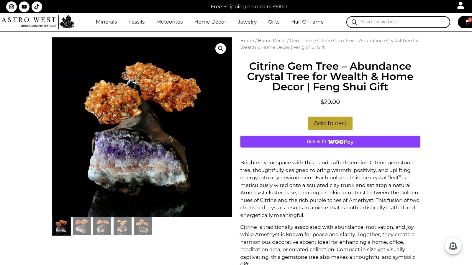 Citrine Gem Tree - Abundance Crystal Tree for Wealth & Home Decor | Feng Shui Gift – Brighten your space with this...