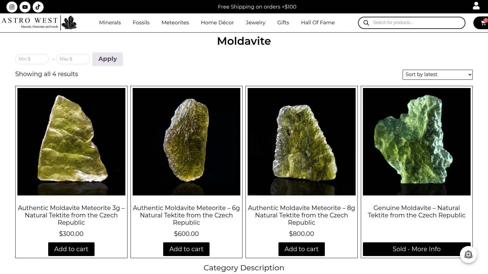 Screenshot from https://astrowest.com/collections/moldavite