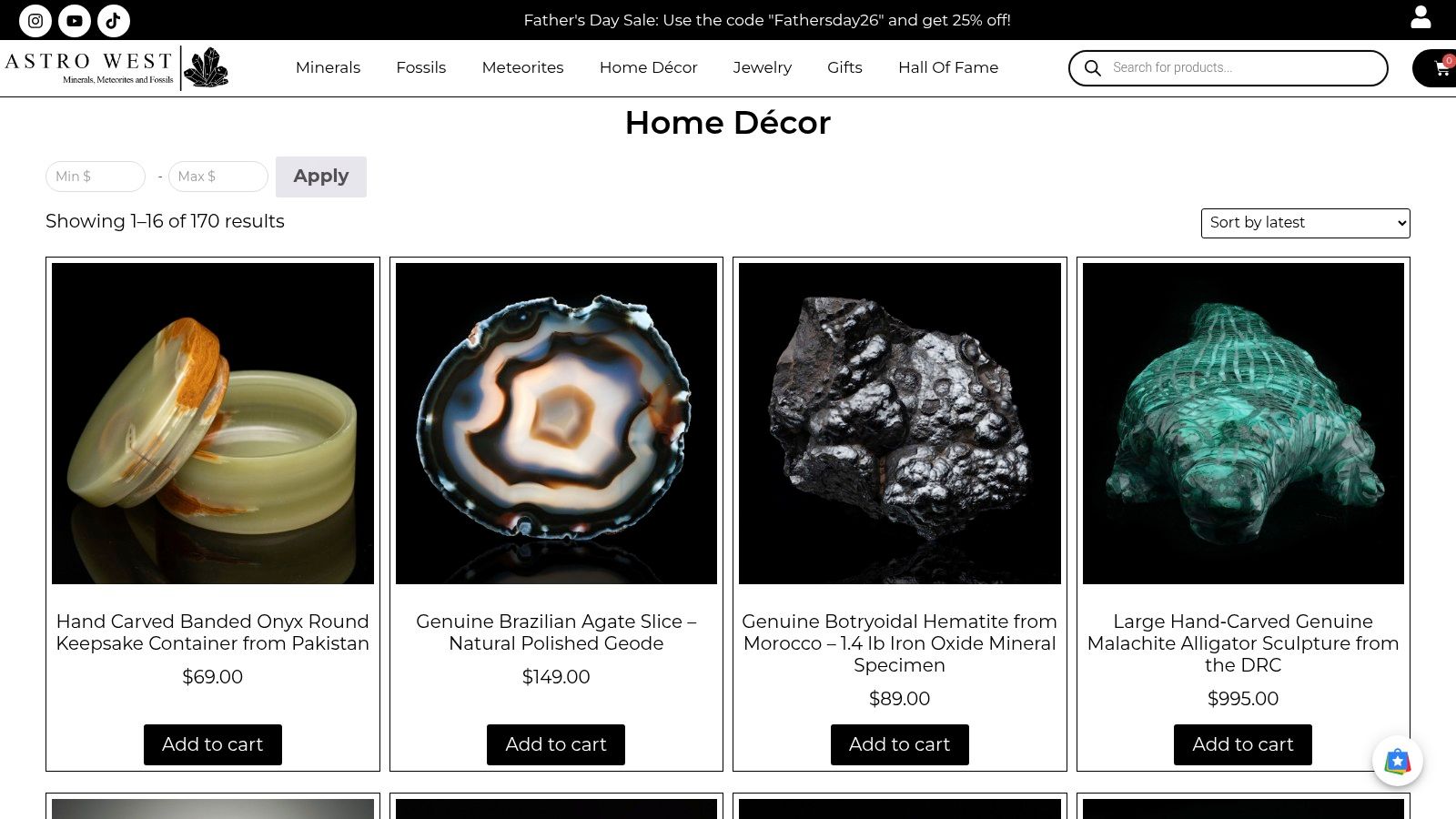 Screenshot from https://astrowest.com/collections/home-decor