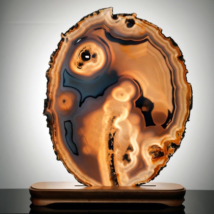Large Hand-Polished Brazilian Agate Slice – Natural Home Decor