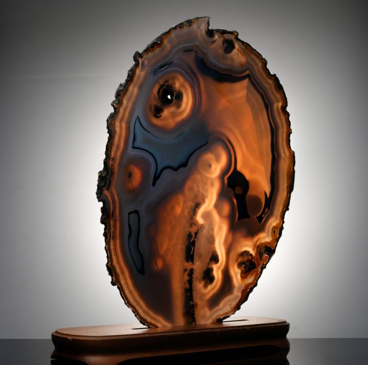 Large Hand-Polished Brazilian Agate Slice – Natural Home Decor