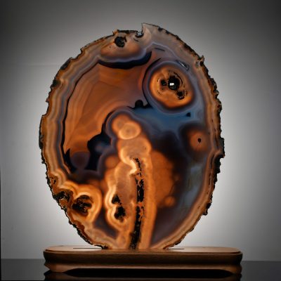 Large Hand-Polished Brazilian Agate Slice – Natural Home Decor