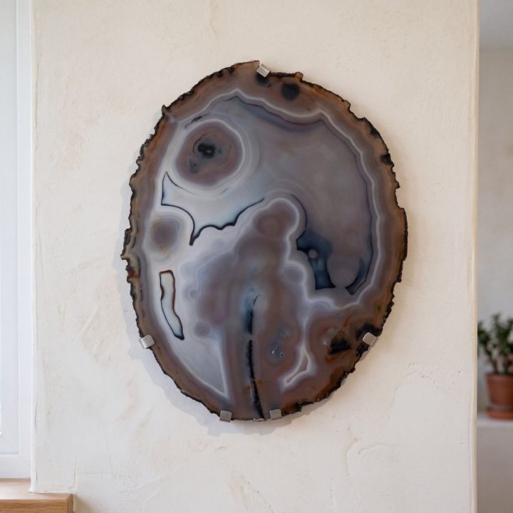 Large Hand-Polished Brazilian Agate Slice – Natural Home Decor