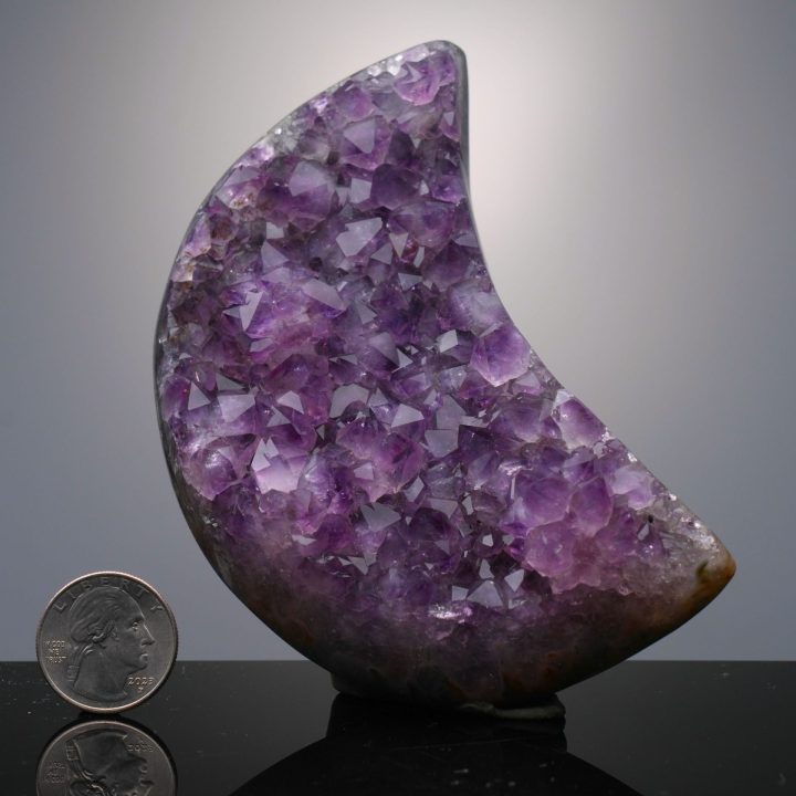 Hand Carved Amethyst Geode Moon of New Beginnings