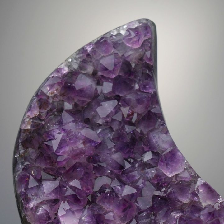 Hand Carved Amethyst Geode Moon of New Beginnings