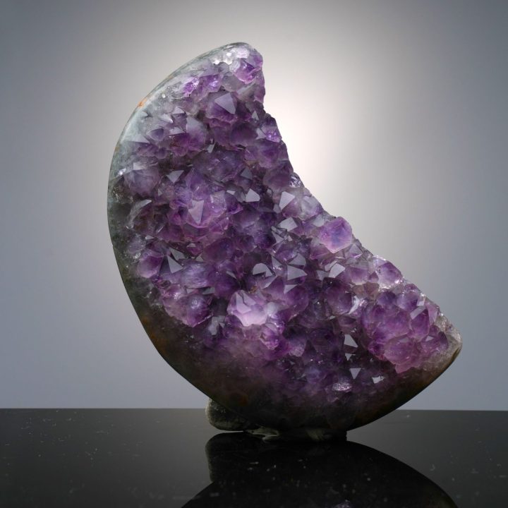 Hand Carved Amethyst Geode Moon of New Beginnings