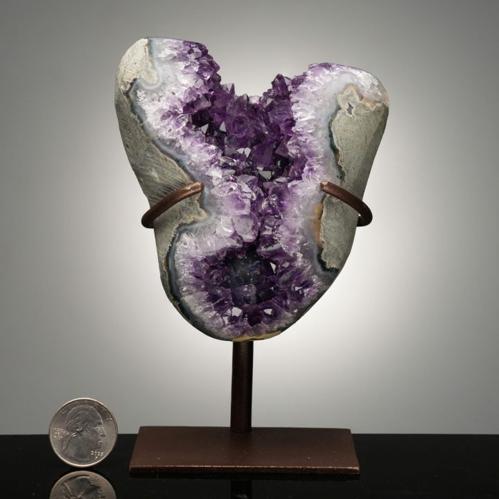 Natural Amethyst Geode on Custom Metal Stand – Uruguay