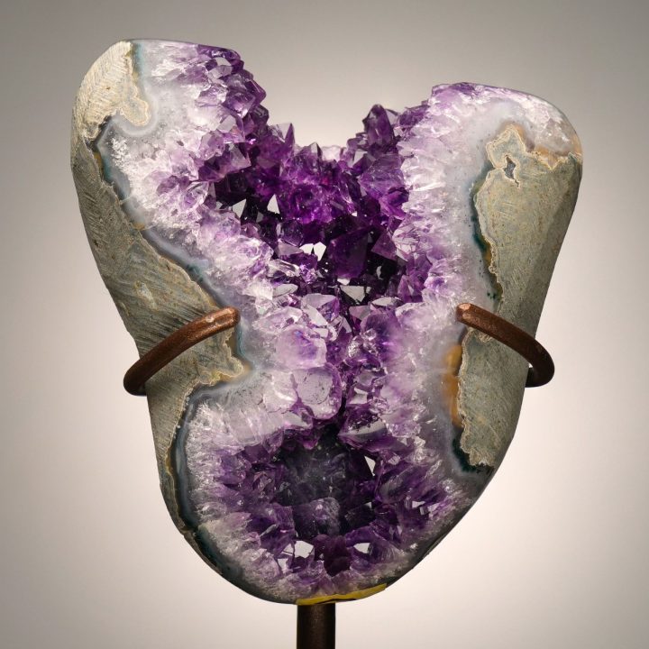Natural Amethyst Geode on Custom Metal Stand – Uruguay