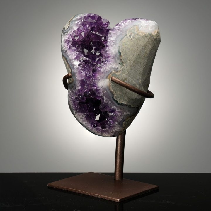 Natural Amethyst Geode on Custom Metal Stand – Uruguay