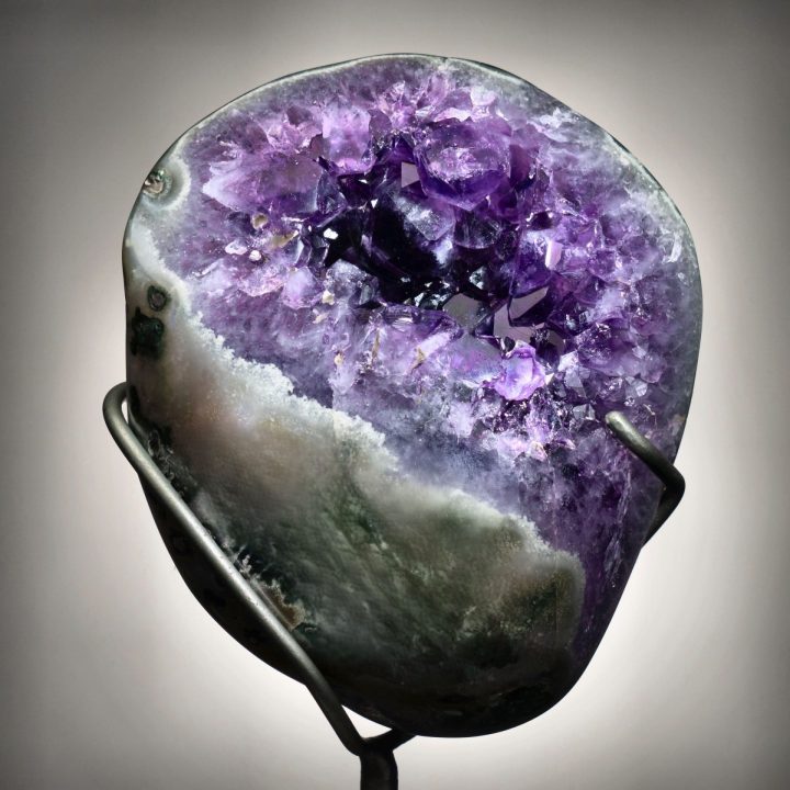 Uruguayan Amethyst Geode on 360° Swivel Stand – Natural Crystal Decor