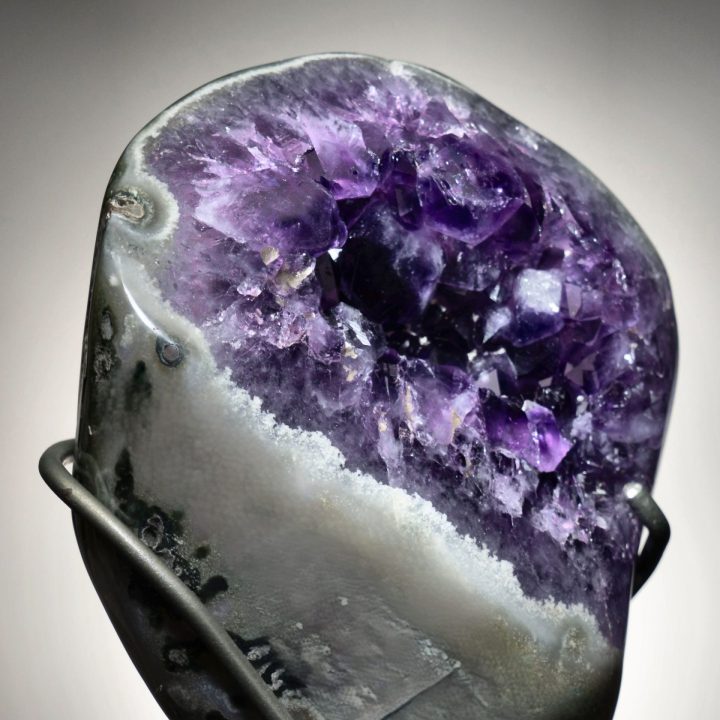 Uruguayan Amethyst Geode on 360° Swivel Stand – Natural Crystal Decor