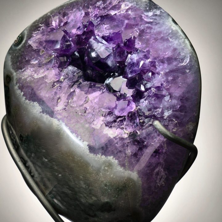 Uruguayan Amethyst Geode on 360° Swivel Stand – Natural Crystal Decor