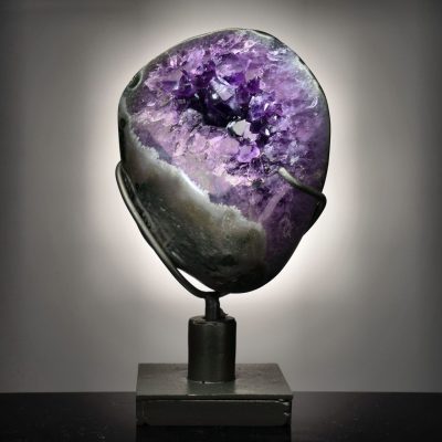 Uruguayan Amethyst Geode on 360° Swivel Stand – Natural Crystal Decor