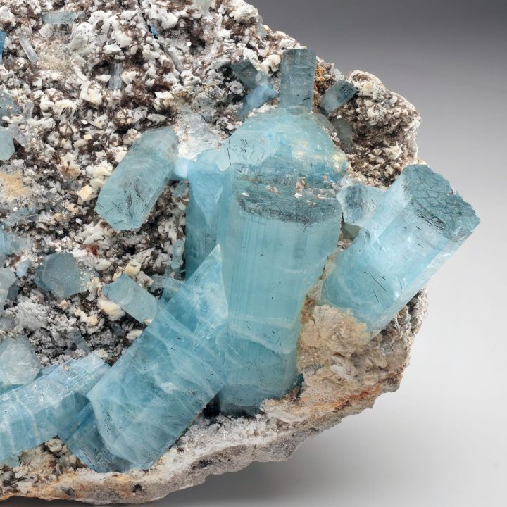 Museum Quality Aquamarine Cluster on Matrix from Nagar, Pakistan