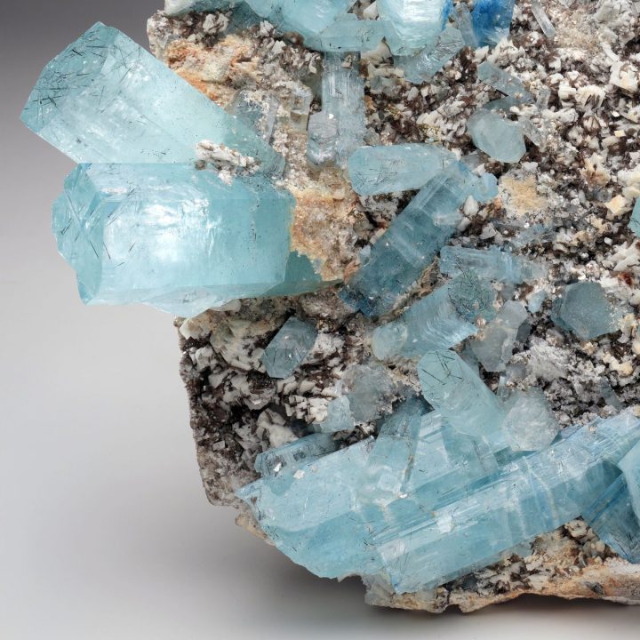 Museum Quality Aquamarine Cluster on Matrix from Nagar, Pakistan