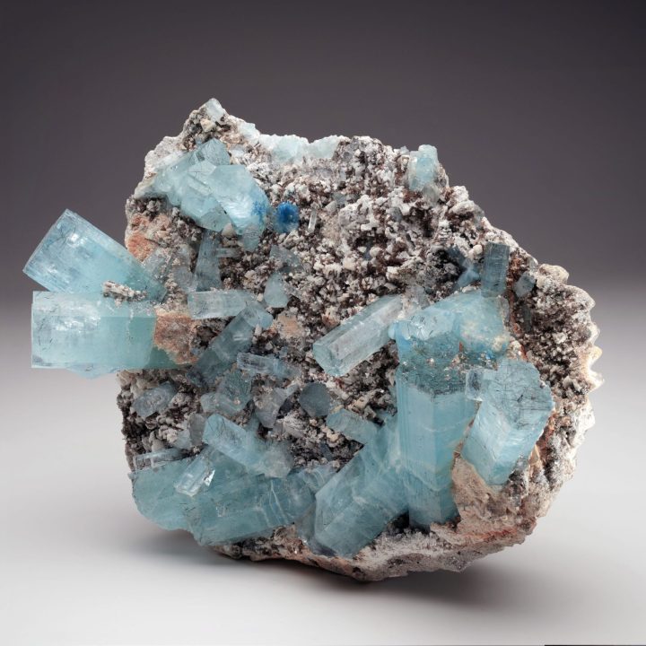 Museum Quality Aquamarine Cluster on Matrix from Nagar, Pakistan