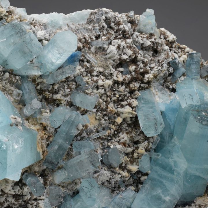 Museum Quality Aquamarine Cluster on Matrix from Nagar, Pakistan