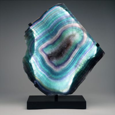 Genuine Mexican Fluorite Lamp on Custom Stand | Calming Home Decor