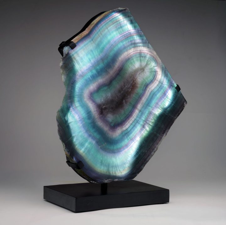Genuine Mexican Fluorite Lamp on Custom Stand | Calming Home Decor