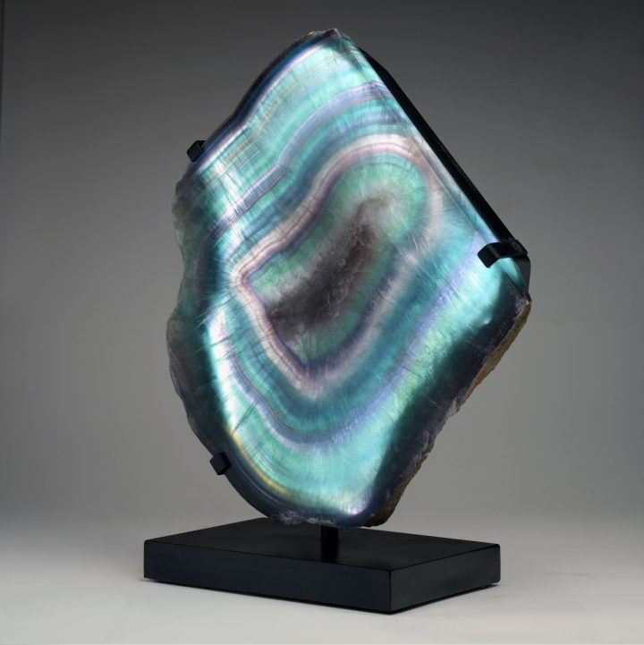 Genuine Mexican Fluorite Lamp on Custom Stand | Calming Home Decor