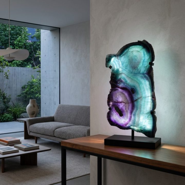Mexican Fluorite Lamp | One of a Kind Natural Crystal Luxury Decor