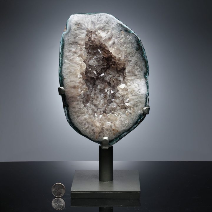 Large Uruguayan Quartz on Custom Swivel Stand - Natural Home Decor
