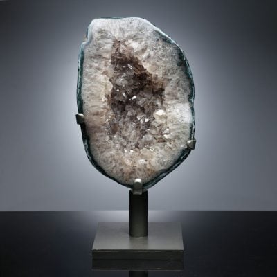 Large Uruguayan Quartz on Custom Swivel Stand - Natural Home Decor