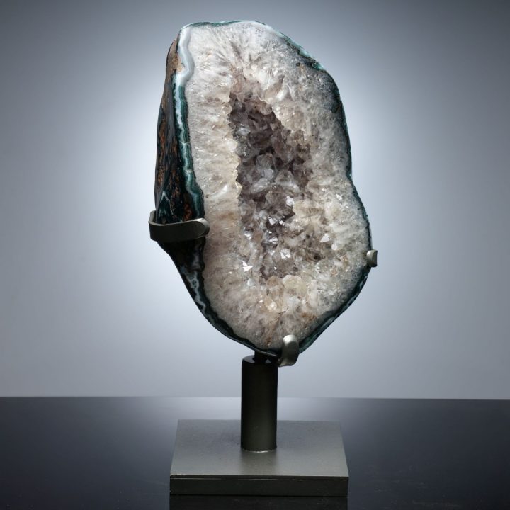 Large Uruguayan Quartz on Custom Swivel Stand - Natural Home Decor