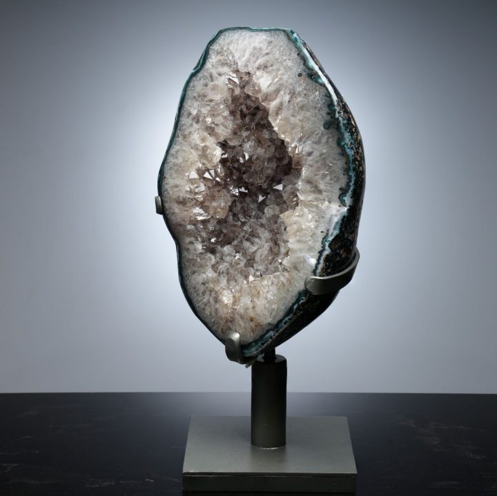 Large Uruguayan Quartz on Custom Swivel Stand - Natural Home Decor
