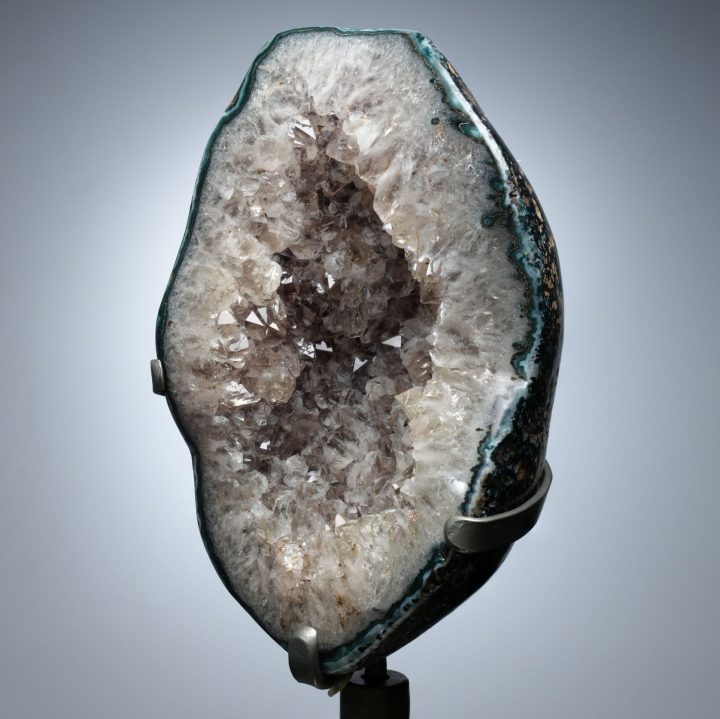 Large Uruguayan Quartz on Custom Swivel Stand - Natural Home Decor
