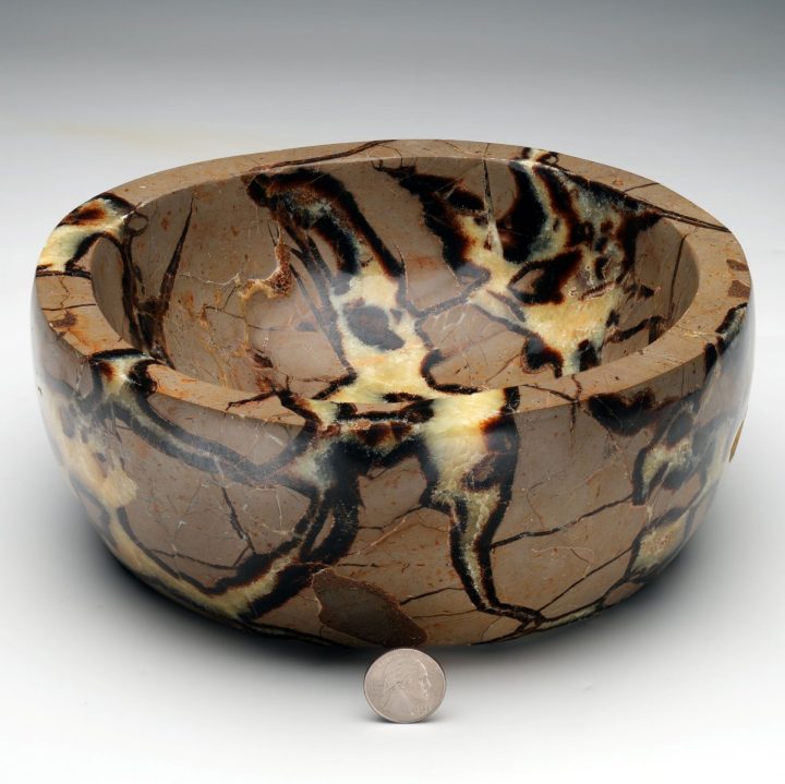 Large Septarian Decorative Bowl | Hand Cut Natural Stone