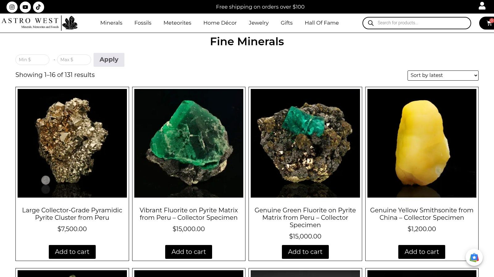 Screenshot from https://astrowest.com/collections/fine-minerals